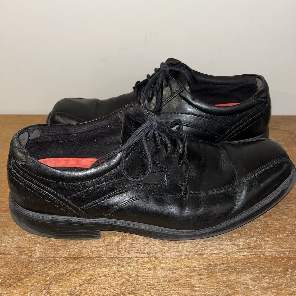 Rockport Margin Oxford Mens 11W Black Leather Dress Shoes Comfort Pls Read - Picture 12 of 12